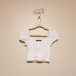 Zara Cropped Peplum Top